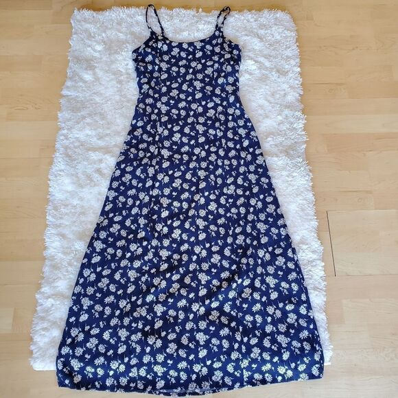 Vintage City Triangles Women's  Maxi Dress Size 7 Y2K Floral Print 90's Friends - Picture 1 of 9